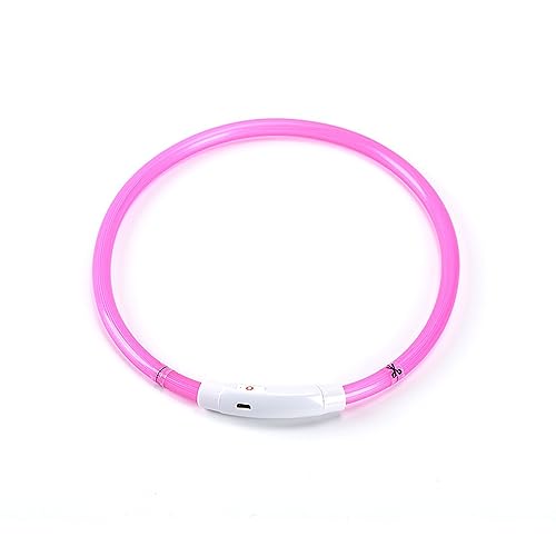 ERYUE LED -Hundehalsband, USB -wiederaufladbare Blitzhundkette Licht für Große Mittelgroße Hunde, Schneller Blitz, Langsamer Blitz, Konstanter Glühpethchbänder (Rosa) von ERYUE