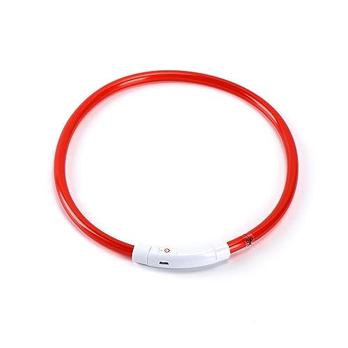 ERYUE LED -Hundehalsband, USB -wiederaufladbare Blitzhundkette Licht für Große Mittelgroße Hunde, Schneller Blitz, Langsamer Blitz, Konstanter Glühpethchbänder (Rot) von ERYUE