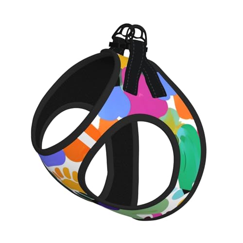 Buntes Hundegeschirr-Set für Katzen und Hunde, reflektierend, verstellbar, ausbruchsicher, mit weichem, atmungsaktivem Netzgewebe, für kleine Haustiere und Kätzchen von ERhoug