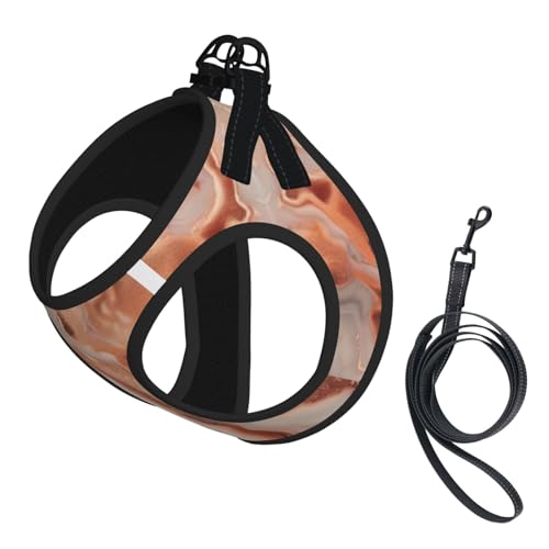 Geschirr-Set für Katzen und Hunde, reflektierend, verstellbar, ausbruchsicher, mit weichem, atmungsaktivem Netzgewebe, für kleine Haustiere und Kätzchen, Welpen, Roségold von ERhoug