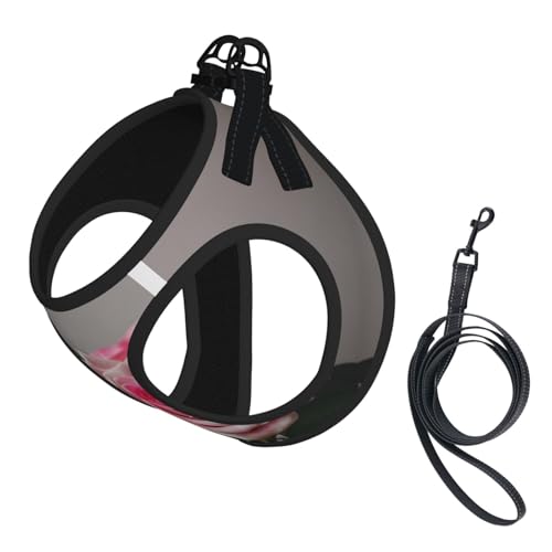 Geschirr-Set für Katzen und Hunde, reflektierend, verstellbar, ausbruchsicher, mit weichem, atmungsaktivem Netzgewebe, für kleine Haustiere und Welpen, Rosa von ERhoug