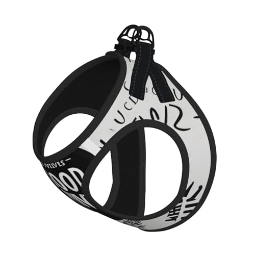 Good Vibes Only Hundegeschirr mit Aufdruck, reflektierend, verstellbar, ausbruchsicher, mit weichem, atmungsaktivem Netzgewebe, für kleine Haustiere und Kätzchen, Welpen von ERhoug