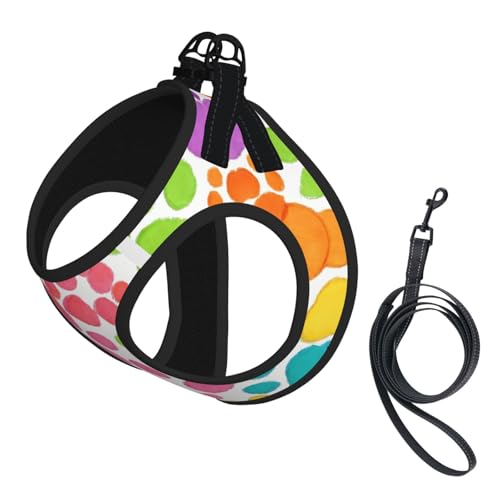 Hundegeschirr mit Bärentatzen-Motiv, reflektierend, verstellbar, ausbruchsicher, mit weichem, atmungsaktivem Netzgewebe, für kleine Haustiere und Kätzchen, Welpen von ERhoug