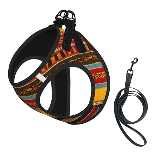 Hundegeschirr mit Indianer-Muster, reflektierend, verstellbar, ausbruchsicher, mit weichem, atmungsaktivem Netzgewebe, für kleine Haustiere und Kätzchen, Welpen von ERhoug