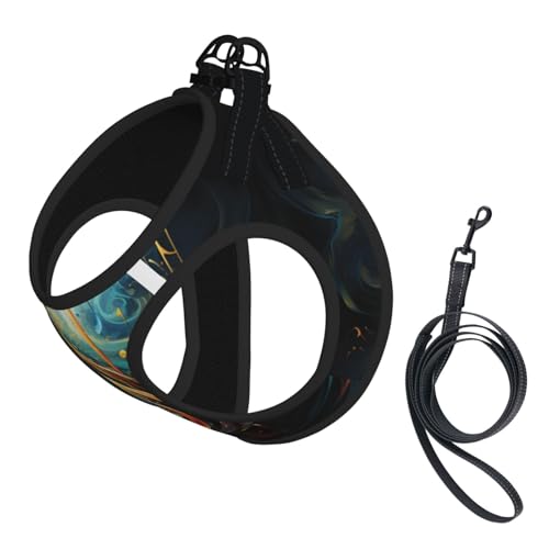 Hundegeschirr mit Musiksymbol-Druck, reflektierend, verstellbar, ausbruchsicher, mit weichem, atmungsaktivem Netzgewebe, für kleine Haustiere und Kätzchen, Welpen von ERhoug