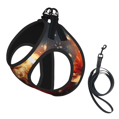 Hundegeschirr mit Weihnachtsmann-Aufdruck, reflektierend, verstellbar, ausbruchsicher, mit weichem, atmungsaktivem Netzgewebe, für kleine Haustiere und Kätzchen, Welpen von ERhoug