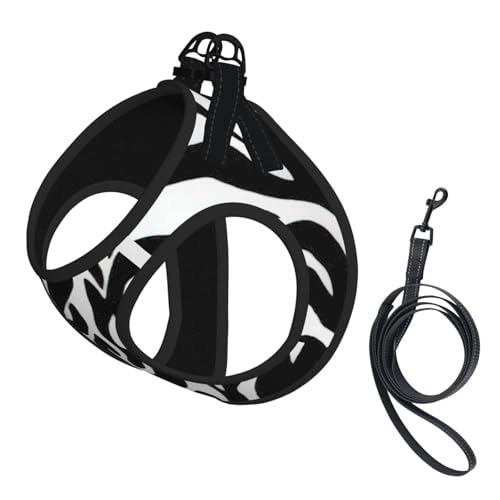 Hundegeschirr mit Zebra-Druck, reflektierend, verstellbar, ausbruchsicher, mit weichem, atmungsaktivem Netzgewebe, für kleine Haustiere und Kätzchen, Welpen von ERhoug