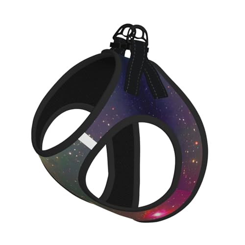 Schönes Galaxie-Druckgeschirr-Set für Katzen und Hunde, reflektierend, verstellbar, ausbruchsicher, mit weichem, atmungsaktivem Netzgewebe, für kleine Haustiere und Kätzchen, Welpen von ERhoug