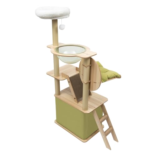 Katzenbaum Groß, ERnonde Y-18 Katzenkratzbaum 140 cm Hoch, Kletterbaum für Hauskatzen mit Weiche Kissen, Sprungbrett, Drehbaren Katzennest, Kratzbrett, Hilfstreppe Usw, Bis von ca. 22 Pfund Katzenbaum Groß, ERnonde Y-18 Katzenkratzbaum 140 cm Hoch, Kletterbaum für Hauskatzen mit Weiche Kissen, Sprungbrett, Drehbaren Katzennest, Kratzbrett, Hilfstreppe Usw, Bis von ca. 22 Pfund von ERnonde