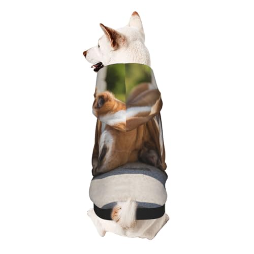 Basset Hound Kapuzenpullover für kleine Haustiere, weich und atmungsaktiv, fusselt nicht leicht von ESASAM
