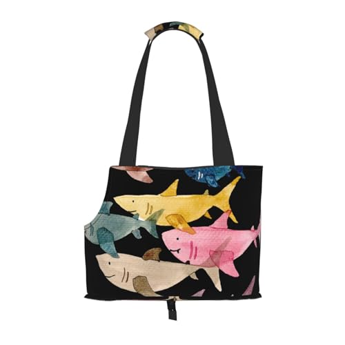 Bunte Fisch-Haustier-Tragetasche, kompakt und bequem, tragbare Haustier-Tragetasche für Reisen, von Fluggesellschaften zugelassen, Haustier-Tragetasche, Outdoor- und faltbare Haustier-Tragetasche Bunte Fisch-Haustier-Tragetasche, kompakt und bequem, tragbare Haustier-Tragetasche für Reisen, von Fluggesellschaften zugelassen, Haustier-Tragetasche, Outdoor- und faltbare Haustier-Tragetasche von ESASAM