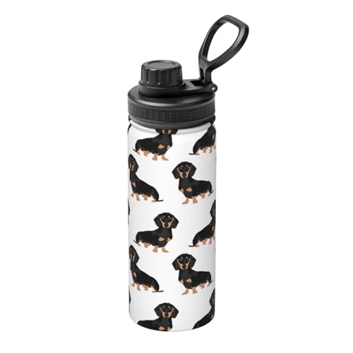 ESASAM Dackel Weiner Haustier-Wasserflasche für Hunde, robust, 530 ml, isoliert, ideal für den Außenbereich von ESASAM