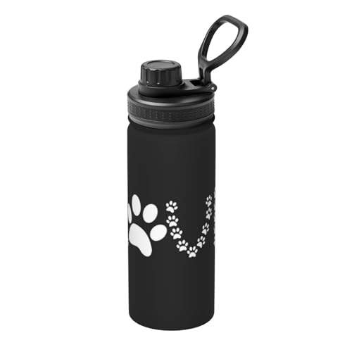 ESASAM Lover Dog Paw Trinkflasche mit Aufdruck, robust, 530 ml, ideal für den Außenbereich von ESASAM
