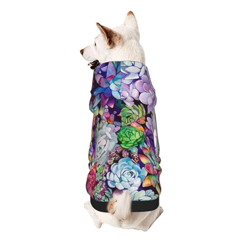 Farbenfroher Sukkulenten-Pullover für kleine Haustiere, weich und atmungsaktiv, fusselt nicht leicht von ESASAM