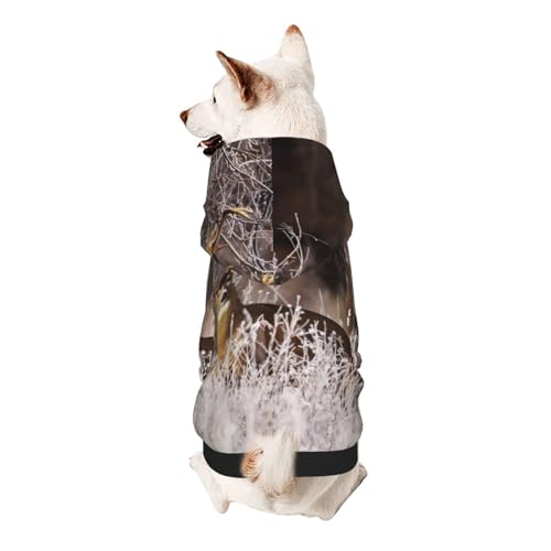 Free Whitetail Deer Kapuzenpullover für kleine Haustiere, weich und atmungsaktiv, fusselt nicht leicht von ESASAM