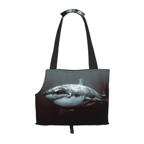Großer weißer Hai tragbare faltbare Haustier-Schultertasche, Reisebegleiter von kleinen Cutes Großer weißer Hai tragbare faltbare Haustier-Schultertasche, Reisebegleiter von kleinen Cutes von ESASAM