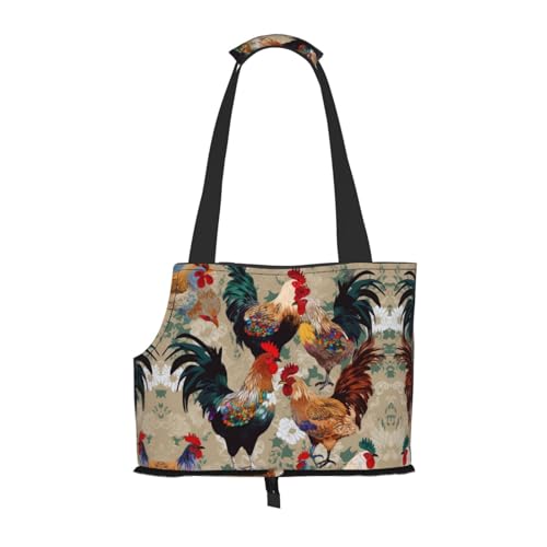 Hahn und Huhn Druck tragbare faltbare Haustier Schulter Tasche-Reisebegleiter von kleinen Cutes Hahn und Huhn Druck tragbare faltbare Haustier Schulter Tasche-Reisebegleiter von kleinen Cutes von ESASAM
