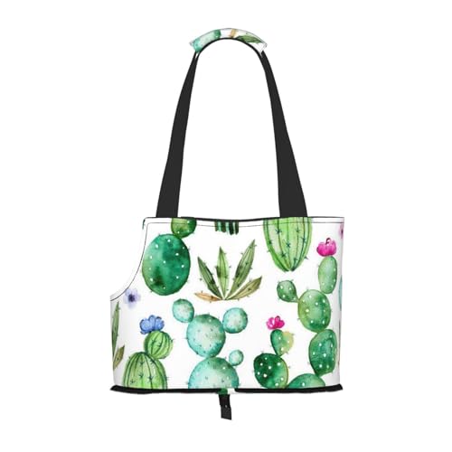 Haustier-Tragetasche mit Kaktusblumen, kompakt und bequem, tragbare Haustier-Tragetasche für Reisen, von Fluggesellschaften zugelassen, Haustier-Tragetasche, Outdoor- und faltbare Haustier-Tragetasche Haustier-Tragetasche mit Kaktusblumen, kompakt und bequem, tragbare Haustier-Tragetasche für Reisen, von Fluggesellschaften zugelassen, Haustier-Tragetasche, Outdoor- und faltbare Haustier-Tragetasche von ESASAM