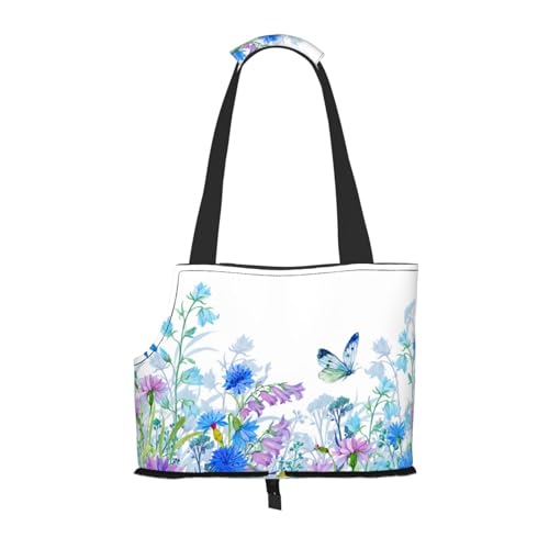 Haustier-Tragetasche mit Libelle und Blumen, kompakt und bequem, tragbare Haustier-Tragetasche für Reisen, von Fluggesellschaften zugelassen, Haustier-Tragetasche, Outdoor- und faltbare Haustier-Tragetasche mit Libelle und Blumen, kompakt und bequem, tragbare Haustier-Tragetasche für Reisen, von Fluggesellschaften zugelassen, Haustier-Tragetasche, Outdoor- und faltbare von ESASAM