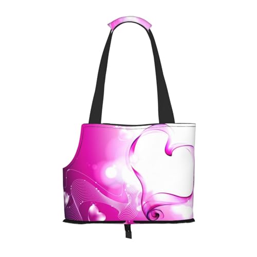 Haustier-Tragetasche mit rosa Herzen, kompakt und bequem, tragbar, für Reisen, von Fluggesellschaften zugelassen, Haustier-Tragetasche, Outdoor- und faltbare Haustier-Tragetasche Haustier-Tragetasche mit rosa Herzen, kompakt und bequem, tragbar, für Reisen, von Fluggesellschaften zugelassen, Haustier-Tragetasche, Outdoor- und faltbare Haustier-Tragetasche von ESASAM