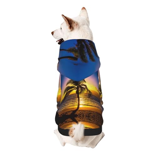 Hawaii Beach Kapuzenpullover für kleine Haustiere, weich und atmungsaktiv, fusselt nicht leicht Hawaii Beach Kapuzenpullover für kleine Haustiere, weich und atmungsaktiv, fusselt nicht leicht von ESASAM