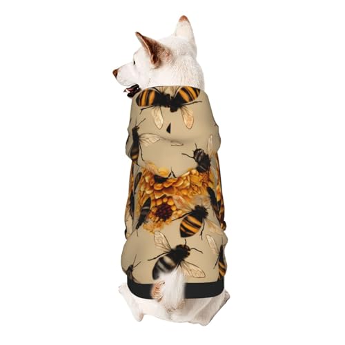 Honey Bees Kapuzenpullover für kleine Haustiere, weich und atmungsaktiv, fusselt nicht leicht Honey Bees Kapuzenpullover für kleine Haustiere, weich und atmungsaktiv, fusselt nicht leicht von ESASAM