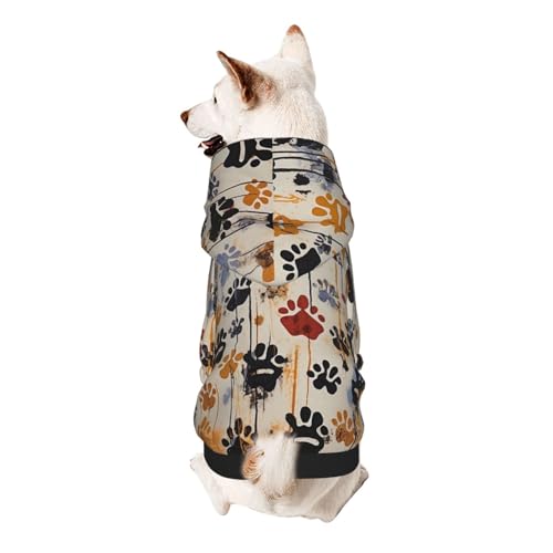 Hunde-Kapuzenpullover mit Pfotenabdrücken, weich und atmungsaktiv, fusselt nicht leicht Hunde-Kapuzenpullover mit Pfotenabdrücken, weich und atmungsaktiv, fusselt nicht leicht von ESASAM