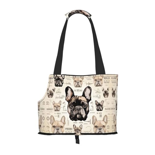 I Love Französische Bulldogge Tragbare Faltbare Haustier Schultertasche Reisebegleiter von Little Cutes von ESASAM