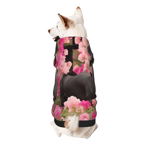 Kapuzenpullover, Motiv: Rosafarbene Blumen, für kleine Haustiere, weich und atmungsaktiv, fusselt nicht leicht Kapuzenpullover, Motiv: Rosafarbene Blumen, für kleine Haustiere, weich und atmungsaktiv, fusselt nicht leicht von ESASAM