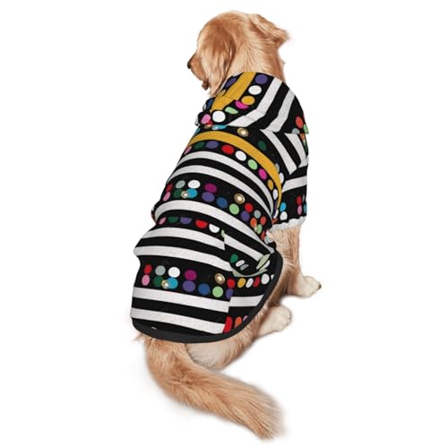 Kapuzenpullover, glitzernd, Regenbogenfarben, gepunktet, Schwarz und Weiß, 2 große und mittelgroße Haustiere, stilvoll und schön, warm und bequem Kapuzenpullover, glitzernd, Regenbogenfarben, gepunktet, Schwarz und Weiß, 2 große und mittelgroße Haustiere, stilvoll und schön, warm und bequem von ESASAM