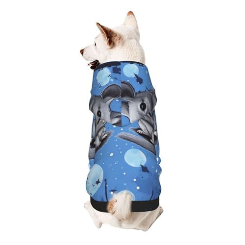 Kapuzenpullover für kleine Haustiere, Chinchillas und Mond, weich und atmungsaktiv, fusselfrei, Blau von ESASAM