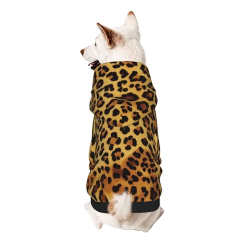 Kapuzenpullover für kleine Haustiere, Leopardenmuster, weich und atmungsaktiv, fusselt nicht leicht von ESASAM