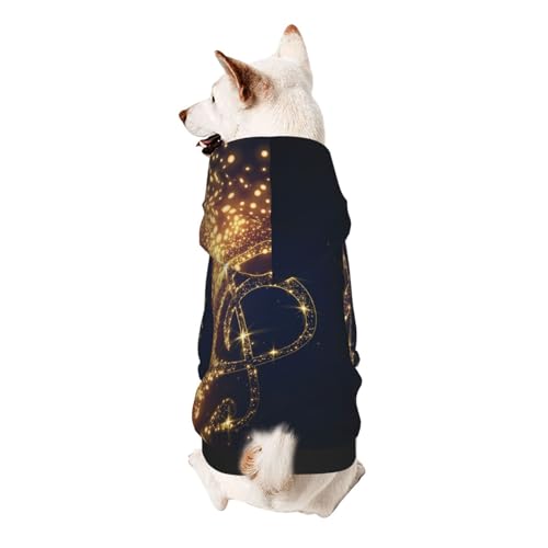 Kapuzenpullover für kleine Haustiere, Musiknote mit gefallenem glänzendem Stern, weich und atmungsaktiv, fusselt nicht leicht Kapuzenpullover für kleine Haustiere, Musiknote mit gefallenem glänzendem Stern, weich und atmungsaktiv, fusselt nicht leicht von ESASAM
