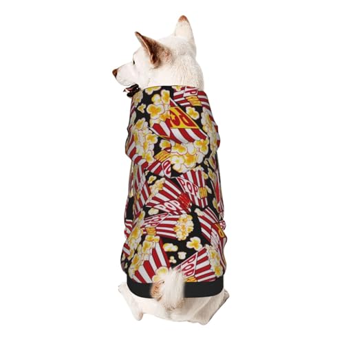 Kapuzenpullover für kleine Haustiere, Popcorn-Druck, weich und atmungsaktiv, fusselt nicht leicht Kapuzenpullover für kleine Haustiere, Popcorn-Druck, weich und atmungsaktiv, fusselt nicht leicht von ESASAM