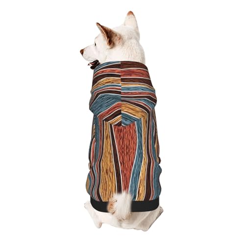 Kapuzenpullover für kleine Haustiere, bunt gestreift, weich und atmungsaktiv, fusselt nicht leicht von ESASAM