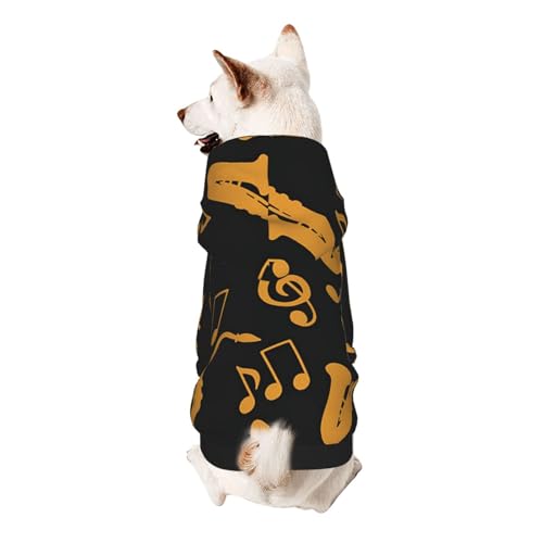 Kapuzenpullover mit Musiknoten, für kleine Haustiere, weich und atmungsaktiv, fusselt nicht leicht von ESASAM