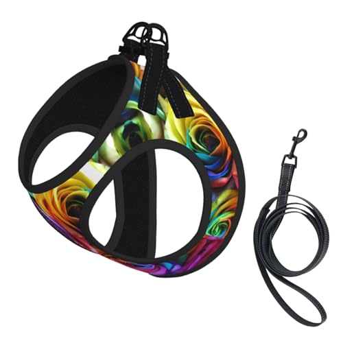 Kompakte Strapsweste für Haustiere, Regenbogen-Rose, das perfekte kleine Haustier für einen bequemen Spaziergang Kompakte Strapsweste für Haustiere, Regenbogen-Rose, das perfekte kleine Haustier für einen bequemen Spaziergang von ESASAM