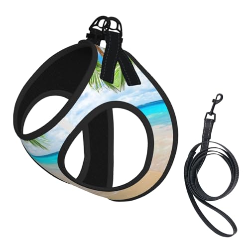 Kompakte Strapsweste für Haustiere mit tropischem Strandpflanzen-Motiv, das perfekte kleine Haustier für einen bequemen Spaziergang Kompakte Strapsweste für Haustiere mit tropischem Strandpflanzen-Motiv, das perfekte kleine Haustier für einen bequemen Spaziergang von ESASAM