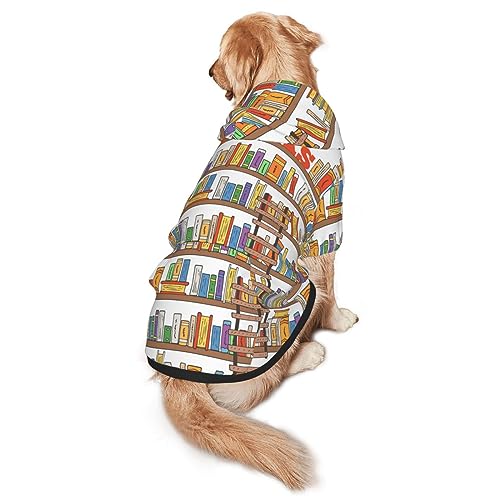 Lustiger Haustier-Kapuzenpullover, Bücherregal-Kollektion und Leiter, für große und mittelgroße Haustiere, stilvoll und schön, warm und bequem Lustiger Haustier-Kapuzenpullover, Bücherregal-Kollektion und Leiter, für große und mittelgroße Haustiere, stilvoll und schön, warm und bequem von ESASAM
