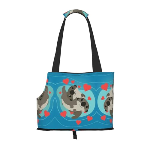 Niedliche Otter tragbare faltbare Haustier-Schultertasche, Reisebegleiter von kleinen Cutes von ESASAM