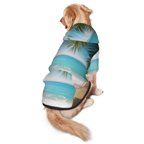 Ocean Sea Beach Palmenblätter, große und mittelgroße Haustiere, Kapuzenpullover, stilvoll und schön, warm und bequem Ocean Sea Beach Palmenblätter, große und mittelgroße Haustiere, Kapuzenpullover, stilvoll und schön, warm und bequem von ESASAM