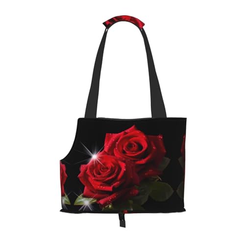 Rote Rosen tragbare faltbare Haustier-Umhängetasche-Reisebegleiter von kleinen Cutes Rote Rosen tragbare faltbare Haustier-Umhängetasche-Reisebegleiter von kleinen Cutes von ESASAM