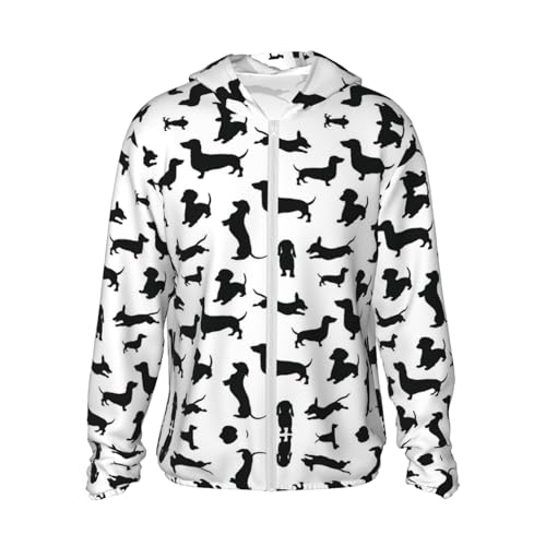 Schwarzer Hunde-Kapuzenpullover mit Dackel-Motiv, der beste Begleiter für leichten UV-Schutz bei Erkundungen im Freien Schwarzer Hunde-Kapuzenpullover mit Dackel-Motiv, der beste Begleiter für leichten UV-Schutz bei Erkundungen im Freien von ESASAM