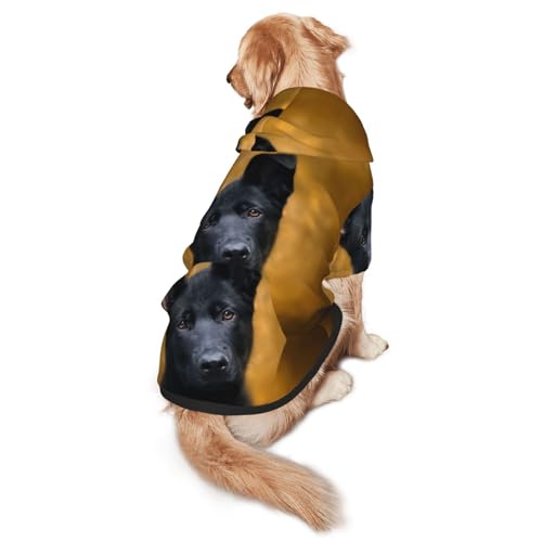 Schwarzer deutscher Schäferhund, große und mittelgroße Haustiere, Kapuzenpullover, stilvoll und schön, warm und bequem von ESASAM