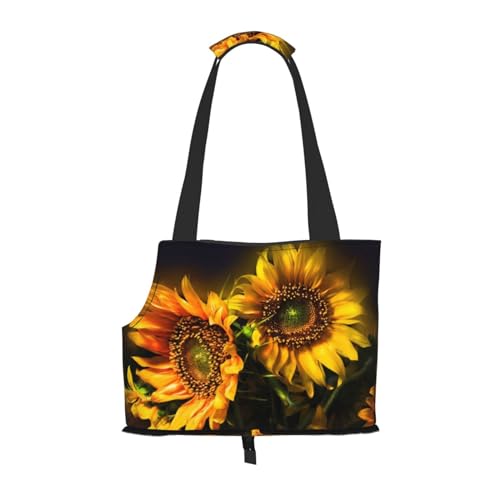 Sunflowers Painting Pet Tote Bag - Compact And Comfortable Portable Pet Carrier For Travel - Airline-Approved Airline Approved Pet Tote Bag Outdoor And Foldable Pet Tote Bag von ESASAM