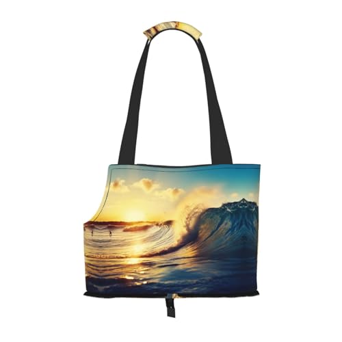 Sunset Sea Surfing Seascape Portable Foldable Pet Shoulder Bag-Travel Companion Of Little Cutes von ESASAM