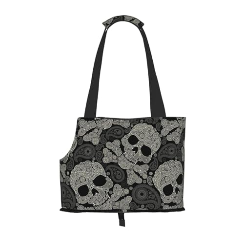 Totenkopf-Haustier-Tragetasche, kompakt und bequem, tragbare Haustier-Tragetasche für Reisen, von Fluggesellschaften zugelassen, Haustier-Tragetasche, Outdoor- und faltbare Haustier-Tragetasche Totenkopf-Haustier-Tragetasche, kompakt und bequem, tragbare Haustier-Tragetasche für Reisen, von Fluggesellschaften zugelassen, Haustier-Tragetasche, Outdoor- und faltbare Haustier-Tragetasche von ESASAM