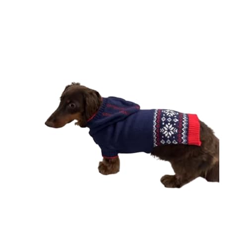 Dackel-Hunde-Kapuzenpullover, geeignet für Mini-Dackel, Winterpullover, Strick-Hundekleidung für kleine und mittelgroße Hunde (Größe M (5,4–6,8 kg)) von ESCCBOO