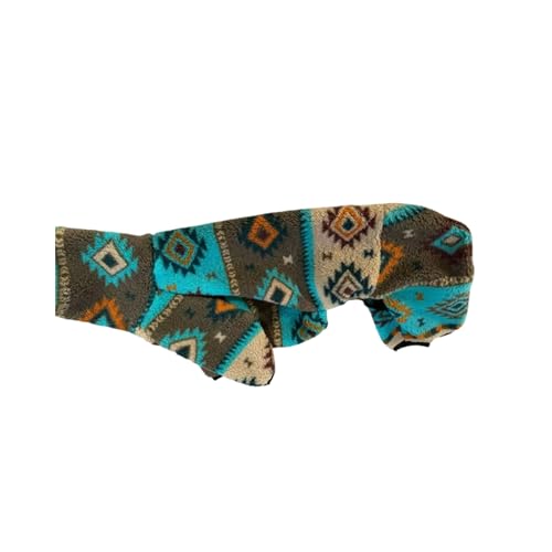 Dackel-Hunde-Rollkragenpullover, Dackel-Boho-Hunde-Einteiler, weicher Fleece-Ganzkörper-Overall, warmes Winteroutfit für Dackel und Mini-Dackel (Blau, Größe M (5,4–6,8 kg)) von ESCCBOO