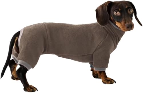 ESCCBOO Dackel-Hunde-Rollkragenpullover, warme Winterkleidung für Dackel, Wursthunde, Winter-Outfit (XS) von ESCCBOO